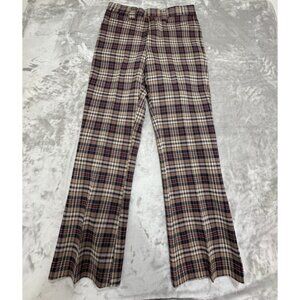 Vintage H.I.S. Mens Pants Squire 32x31 Polyester  1960s Chic‎ Leisure Plaid NWT